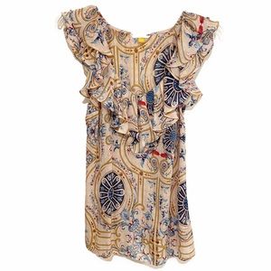 Leifsdottir | Ruffled Silk Sleeveless Top Boho Pink Flowy Size 4